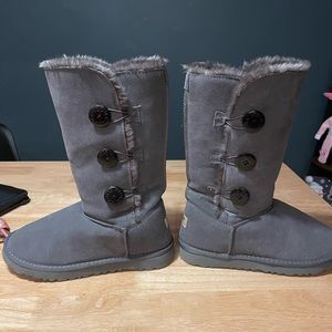 Ugg Bailey Button Tall Gray Boots Size 9 NWOT